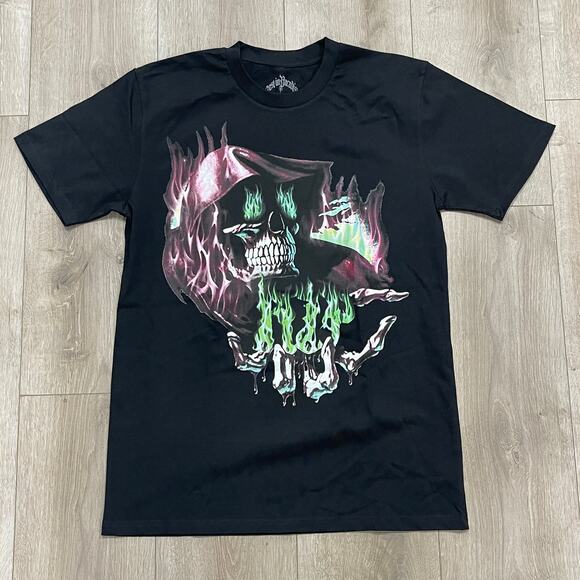 Rest In Paradise Grim Reaper RIP Tee T Shirt Black Size Medium M B4 - Picture 1 of 4